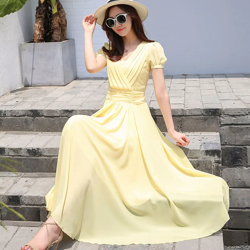 NIJIUDING 2019 new summer elegant dress big swing chiffon dress women short-sleeve slim dresses yellow white blue
NIJIUDING 2019 new summer elegant dress big swing chiffon dress women short-sleeve slim dresses yellow white blue