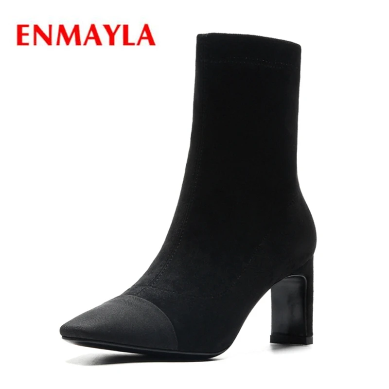 ENMAYLA Women short boots pointed toe slip-on high heel ankle boots winter women thin heel shoes Big Size 34-40 ZYL1124
ENMAYLA Women short boots pointed toe slip-on high heel ankle boots winter women thin heel shoes Big Size 34-40 ZYL1124