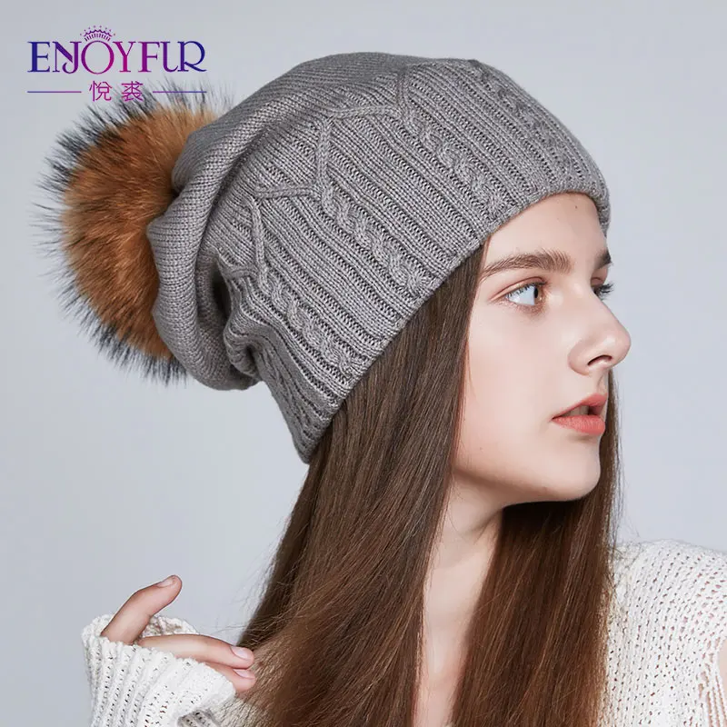 ENJOYFUR Women's Hats For Winter Caps With Real Fur Pom Pom Slouchy beanies For Lady Warm Female Hat
ENJOYFUR Women's Hats For Winter Caps With Real Fur Pom Pom Slouchy beanies For Lady Warm Female Hat