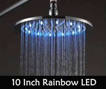 Promotion Sale Free Shipping 10 Inch Led Shower Head with Brass Chrome 250mm Rainbow Colours As Time Changes Light 20004
Promotion Sale Free Shipping 10 Inch Led Shower Head with Brass Chrome 250mm Rainbow Colours As Time Changes Light 20004