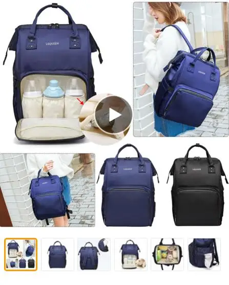 LEQUEEN Fashion Mummy Diaper Bag Solid Waterproof Maternity Nappy Orgainzer Large Capacity Travel Shopping Backpack Baby Care
LEQUEEN Fashion Mummy Diaper Bag Solid Waterproof Maternity Nappy Orgainzer Large Capacity Travel Shopping Backpack Baby Care