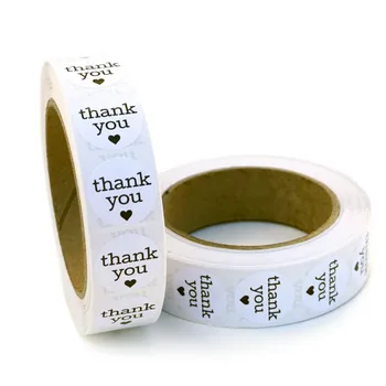 500pcs 1" White Semi Gloss Thank You Stickers with Black Print 500 Round Adhesive Labels as promotional label or package label
500pcs 1" White Semi Gloss Thank You Stickers with Black Print 500 Round Adhesive Labels as promotional label or package label