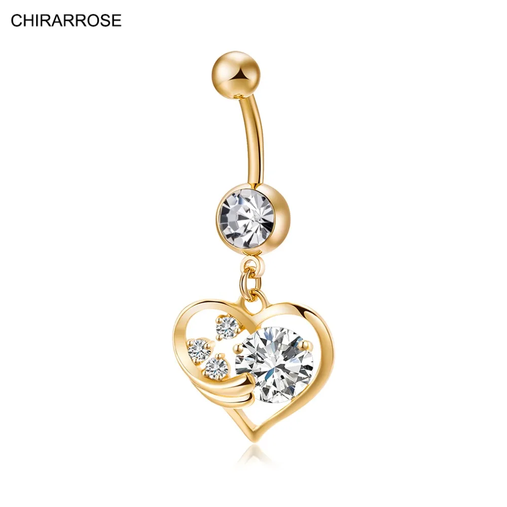 2017 New Hot Luxury Zircon Crystal Heart Belly Button Rings Women Body Jewelry Gold Zircon CZ Navel Piercing Belly Piercing 238 
2017 New Hot Luxury Zircon Crystal Heart Belly Button Rings Women Body Jewelry Gold Zircon CZ Navel Piercing Belly Piercing 238