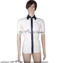 White And Black Sexy Latex Shirt With Zip At Front Short Sleeves Rubber Clothing YF-0028
White And Black Sexy Latex Shirt With Zip At Front Short Sleeves Rubber Clothing YF-0028