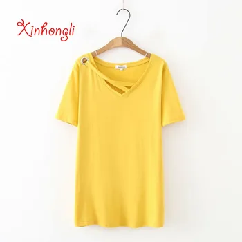 Plus size Stretch soft cotton Sequined V-neck women Tshirts 2019 summer new casual ladies short sleeve tees female t shirts tops
Plus size Stretch soft cotton Sequined V-neck women Tshirts 2019 summer new casual ladies short sleeve tees female t shirts tops