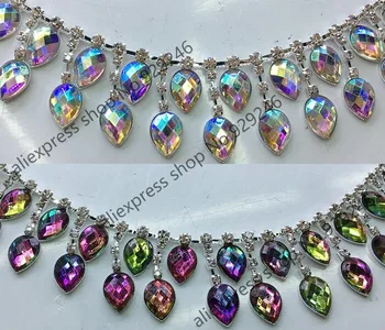 90cm/lot fashion pink AB colorful acryl tear-drop crystal rhinestone chain strass fringes for dancing dress garment decoration
90cm/lot fashion pink AB colorful acryl tear-drop crystal rhinestone chain strass fringes for dancing dress garment decoration