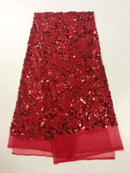 Red Fashion design beautiful African net lace fabric with sequins, 2017 Most popular French lace fabric for wedding J17191
Red Fashion design beautiful African net lace fabric with sequins, 2017 Most popular French lace fabric for wedding J17191