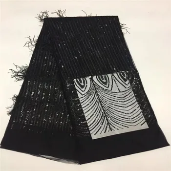 African Lace Fabric 2018 High Quality Lace Black Wedding Dress Lace Fabric New Africa Sequin Sequence Lace Fabric With Feather
African Lace Fabric 2018 High Quality Lace Black Wedding Dress Lace Fabric New Africa Sequin Sequence Lace Fabric With Feather
