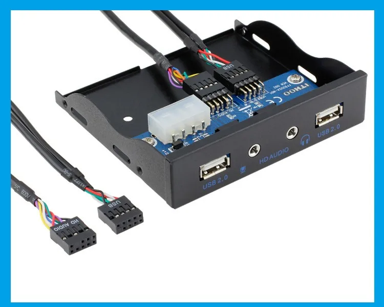 Настольный компьютер 3 5 "флоппи Бей Сделай Сам 2 порта USB 0 Hub HD аудио мм Джек