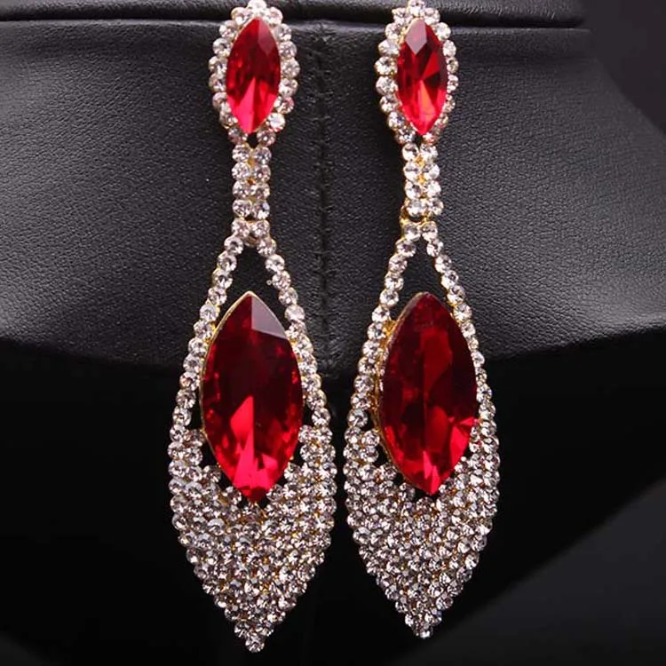 exaggerated earrings bride red crystal earrings fashion ear nail drop earrings
exaggerated earrings bride red crystal earrings fashion ear nail drop earrings