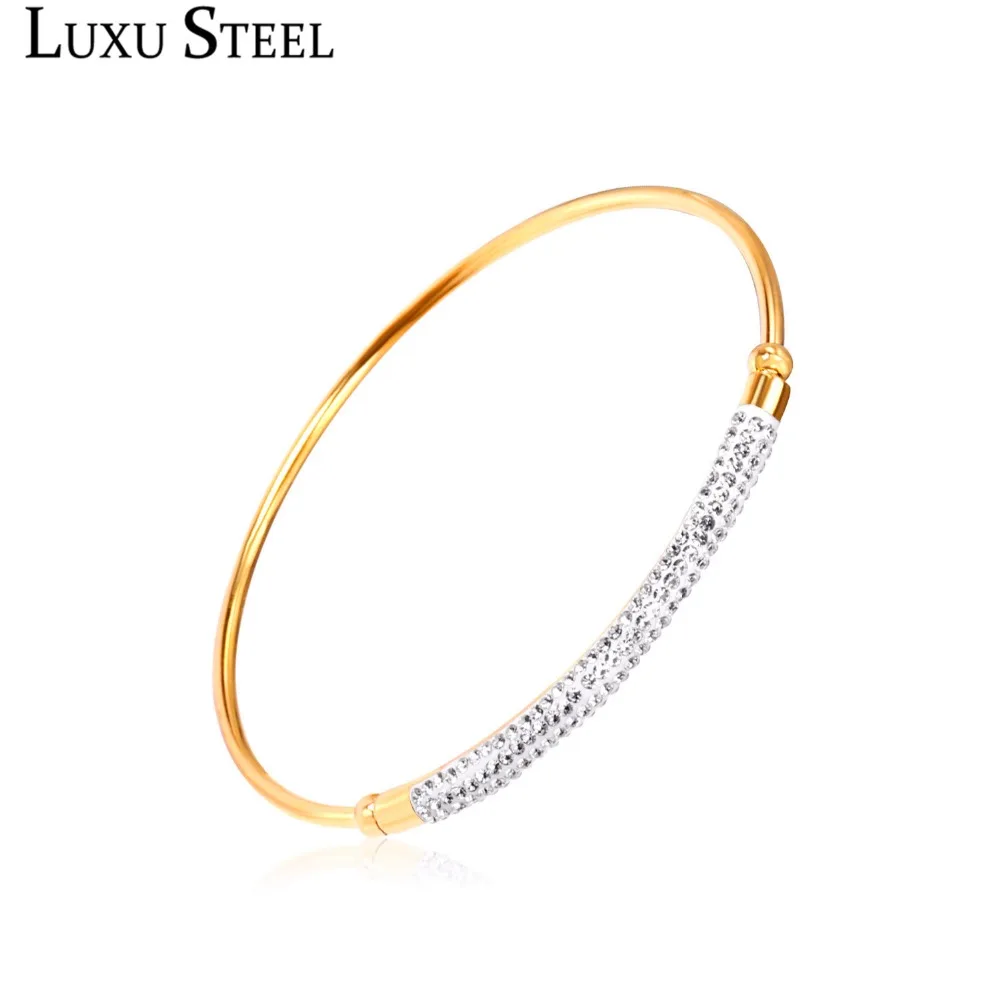 LUXUSTEEL Exquisite Unique Size 6.3cm Stainless Steel Cubic Zirconia Bracelets Bangles For Women Gold Color Bracelet Pulseiras
LUXUSTEEL Exquisite Unique Size 6.3cm Stainless Steel Cubic Zirconia Bracelets Bangles For Women Gold Color Bracelet Pulseiras