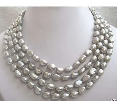Hot sale Free Shipping>>>>>Charming 8-9mm south sea baroque gray pearl necklace 4 rows
Hot sale Free Shipping>>>>>Charming 8-9mm south sea baroque gray pearl necklace 4 rows