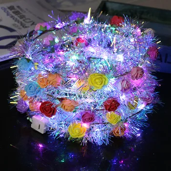 2019 Tinsel Flower LED Flashing Headband Women Girl Princess Glow Hairband Flower Wreath Birthday Glow Party Supplies
2019 Tinsel Flower LED Flashing Headband Women Girl Princess Glow Hairband Flower Wreath Birthday Glow Party Supplies