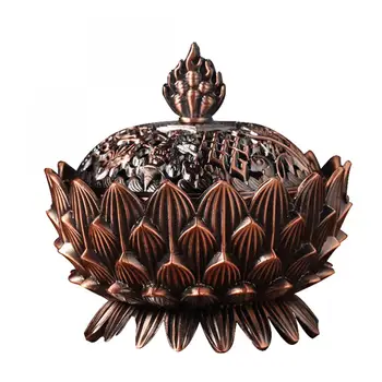 Lotus Flower Backflow Incense Burner Vintage Style Antique Copper Color Alloy Censer Reflux Tibetan Style Home Decor Aroma Stove
Lotus Flower Backflow Incense Burner Vintage Style Antique Copper Color Alloy Censer Reflux Tibetan Style Home Decor Aroma Stove