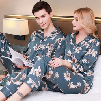 Women Pajamas Sets Long Sleeve Silk Satin Casual Couple Soild Pajama Set Sleepwear Suit Lovers' Clothes Homewear Lingerie Pyjama
Women Pajamas Sets Long Sleeve Silk Satin Casual Couple Soild Pajama Set Sleepwear Suit Lovers' Clothes Homewear Lingerie Pyjama
