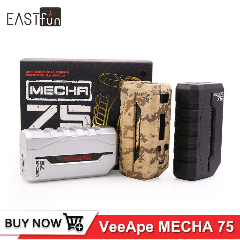 Original VeeApe MECHA 75 box mod powered by Evolv MECHA 75 Chip 75W 18650 Electronic Cigarette Mod
Original VeeApe MECHA 75 box mod powered by Evolv MECHA 75 Chip 75W 18650 Electronic Cigarette Mod