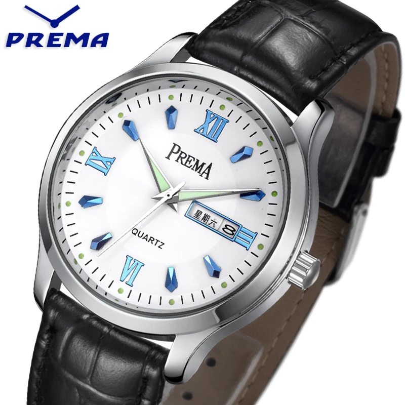 PREMA Mens Watch with Week Day Calendar Steel simple White Dial Leather Band Back Light Automatic Fashion Casual Watches
PREMA Mens Watch with Week Day Calendar Steel simple White Dial Leather Band Back Light Automatic Fashion Casual Watches