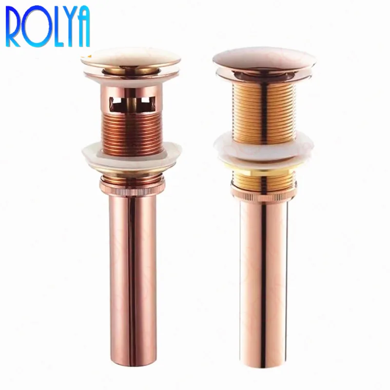 Rolya Hot Sale High Quality Luxurious Bathroom Sink Basin Push Down Click-Clack Rose Golden Pop Up Waste
Rolya Hot Sale High Quality Luxurious Bathroom Sink Basin Push Down Click-Clack Rose Golden Pop Up Waste
