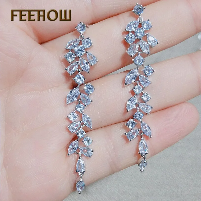 FEEHOW Vintage Chandelier Drop Earring Sliver Color Zircon Jewelry for Partying Prom Evening Mother's Day Gift FWEP2232
FEEHOW Vintage Chandelier Drop Earring Sliver Color Zircon Jewelry for Partying Prom Evening Mother's Day Gift FWEP2232