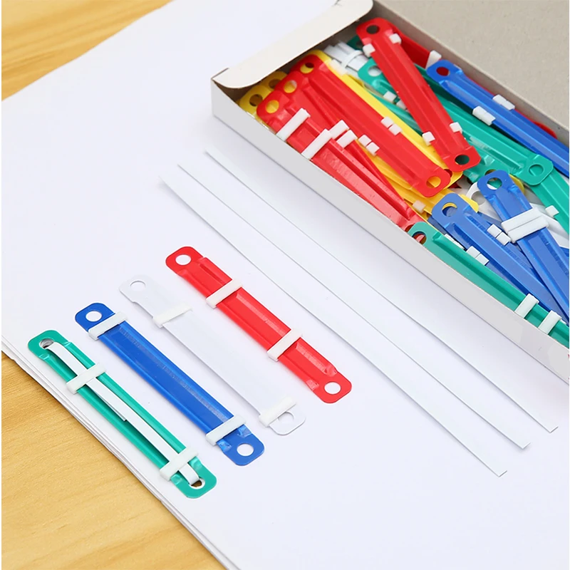 50Pcs/Lot 2 Holes Document Paper Fasteners Plastic Binding Binder Rings
