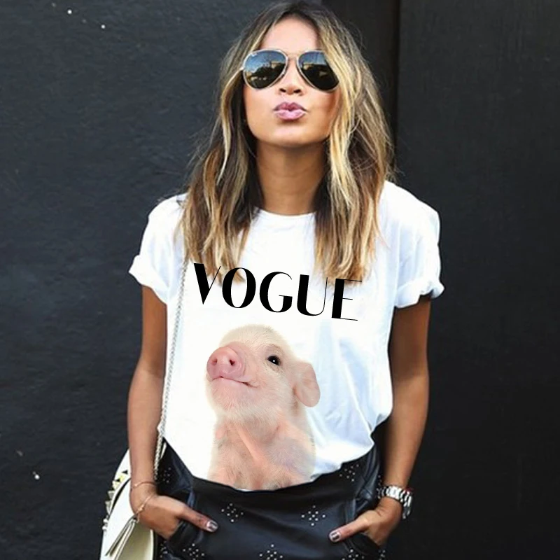 2018 New Summer Fashion funny vogue pig Loose T-shirts Print Women/girl T Shirt Women's Clothing Short Sleeve Tee
2018 New Summer Fashion funny vogue pig Loose T-shirts Print Women/girl T Shirt Women's Clothing Short Sleeve Tee