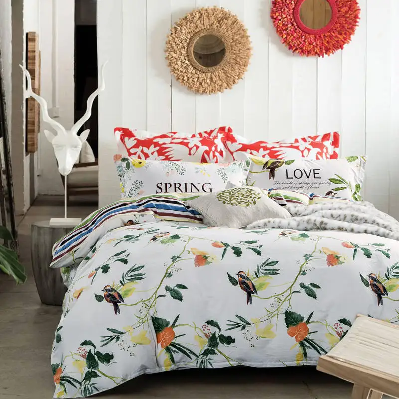 Pastoral Brids Florals Bedding Set 100% Cotton Girls/Adults Bedroom Decor Spring 3d Duvet Cover Full Queen Sizes Bedspread 4/5PC
Pastoral Brids Florals Bedding Set 100% Cotton Girls/Adults Bedroom Decor Spring 3d Duvet Cover Full Queen Sizes Bedspread 4/5PC