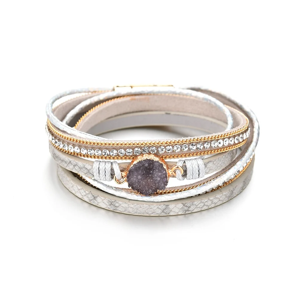 MissCyCy Vintage Stone Crystal Charm Bracelets & Bangle For Woman Men Fashion Female Handmade Multilayer Leather Bracelet
MissCyCy Vintage Stone Crystal Charm Bracelets & Bangle For Woman Men Fashion Female Handmade Multilayer Leather Bracelet