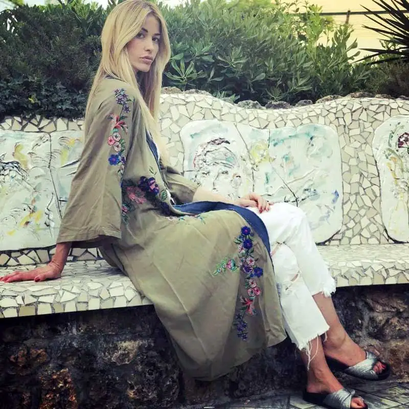 Floral Embroidered Kimono Shirts For Woma Open Front Tie Waist Summer Beach Top Causal Boho Clothing 2019 Fashion New
Floral Embroidered Kimono Shirts For Woma Open Front Tie Waist Summer Beach Top Causal Boho Clothing 2019 Fashion New