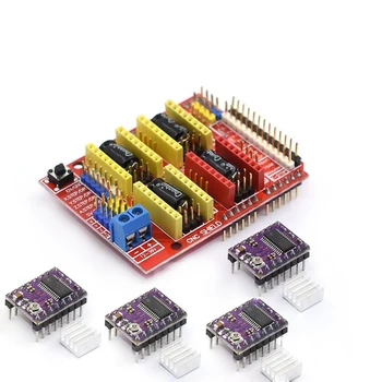 4Pcs DRV8825 Stepper Motor Driver With Heatsink + CNC Shield Expansion Board for Arduino V3 Engraver 3D printer parts Kit
4Pcs DRV8825 Stepper Motor Driver With Heatsink + CNC Shield Expansion Board for Arduino V3 Engraver 3D printer parts Kit
