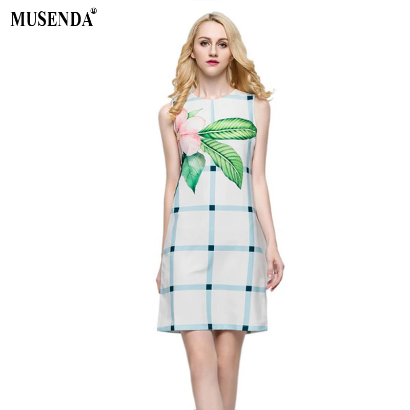 MUSENDA Women Floral Plaid Short Dress 2017 Summer Elegant Vintage Casual Office Dresses Designer White Clothes Vestido Sundress
MUSENDA Women Floral Plaid Short Dress 2017 Summer Elegant Vintage Casual Office Dresses Designer White Clothes Vestido Sundress