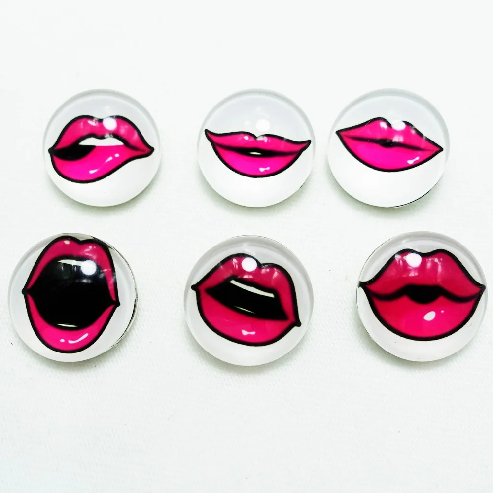 50 Pieces Sexy Hot Pink Lips Glass Cabochon Snap Buttons Fit 18-20mm Base Fuchsia Lipstick Women Kiss DIY for Jewelry Wholesale
50 Pieces Sexy Hot Pink Lips Glass Cabochon Snap Buttons Fit 18-20mm Base Fuchsia Lipstick Women Kiss DIY for Jewelry Wholesale