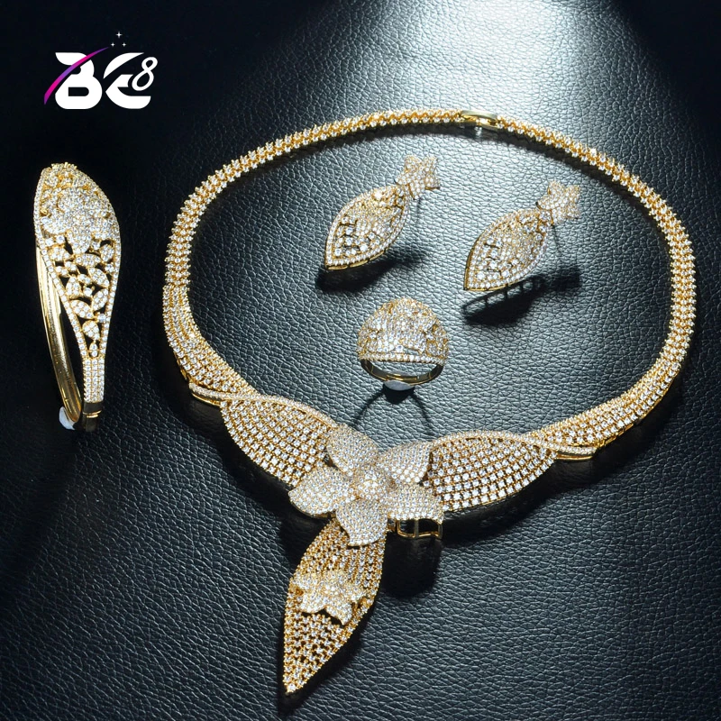 Be 8 Luxury Cubic Zirconia African Indian Gold Color Necklace Earrings Bracelet Ring Full Wedding Bridal Jewelry Sets S297
Be 8 Luxury Cubic Zirconia African Indian Gold Color Necklace Earrings Bracelet Ring Full Wedding Bridal Jewelry Sets S297