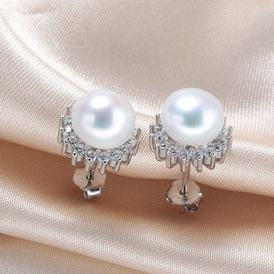 Clearance Sale ! Fashion Zircon 100% Natural Freshwater Pearl Women Stud Earrings Silver 925 Flower Jewelry Wedding Earrings
Clearance Sale ! Fashion Zircon 100% Natural Freshwater Pearl Women Stud Earrings Silver 925 Flower Jewelry Wedding Earrings