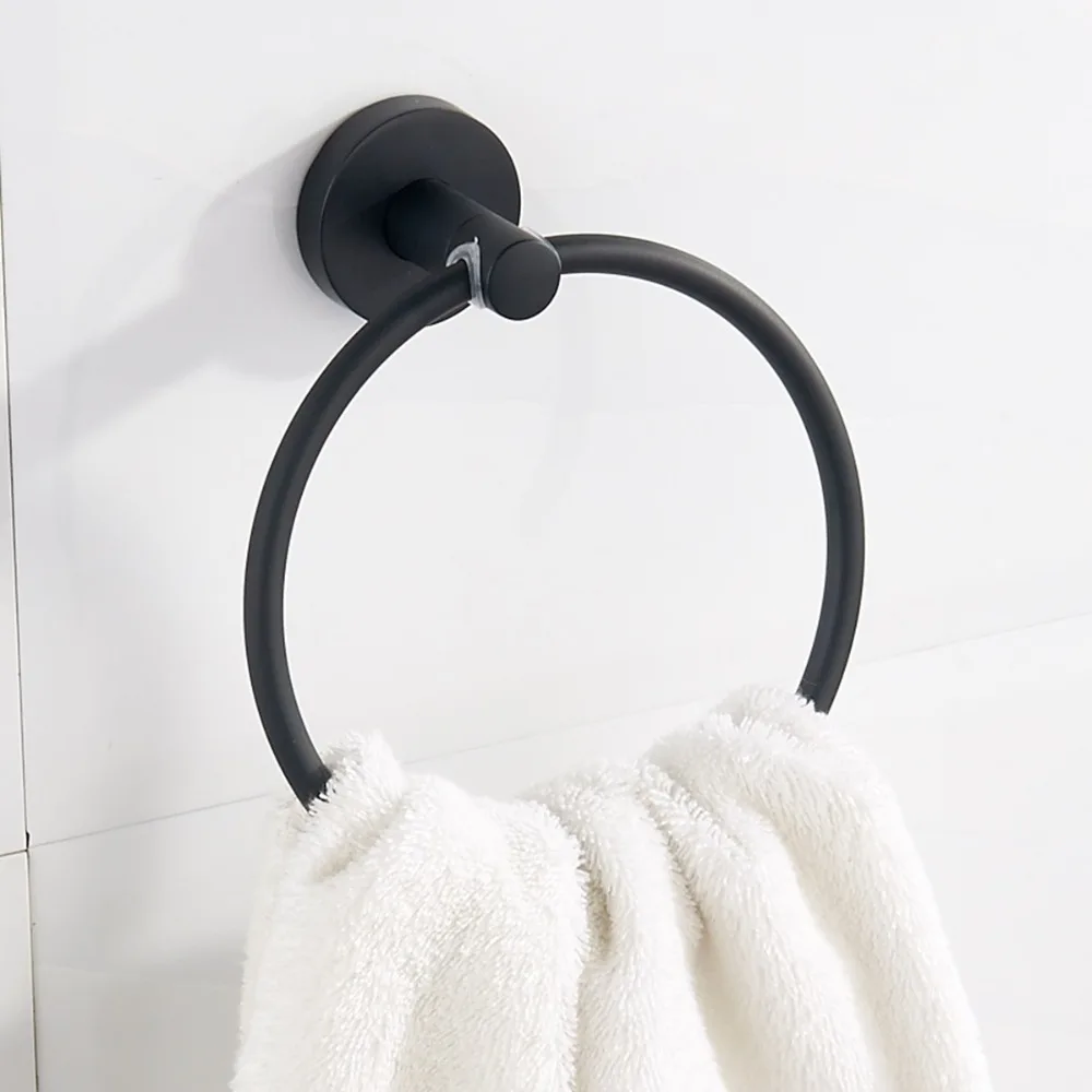 black towel ring zinc towel hanging ring round simple black Bathroom accessories
black towel ring zinc towel hanging ring round simple black Bathroom accessories