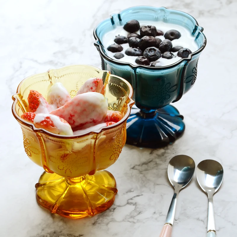 250ML Embossed Pattern Engraving Retro Chinese Knot High Glass Ice Cream Cup Fruit Salad Bowl Dessert Cup Cold Drink Juice Cup
250ML Embossed Pattern Engraving Retro Chinese Knot High Glass Ice Cream Cup Fruit Salad Bowl Dessert Cup Cold Drink Juice Cup