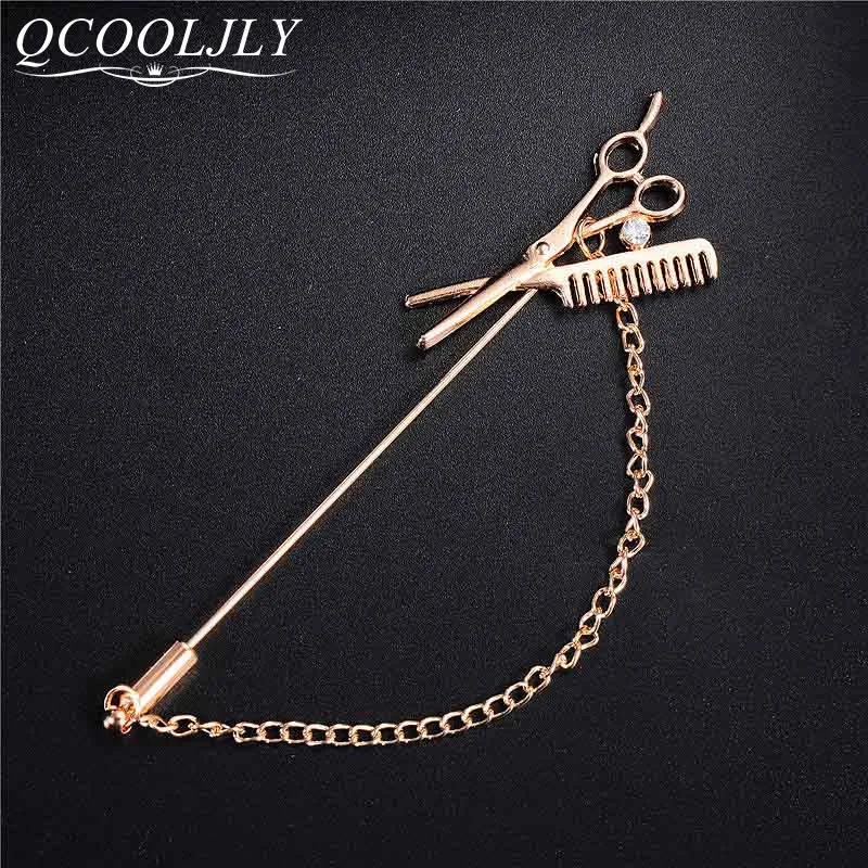 QCOOLJLY Fashion Mini Comb Scissor Brooch Exquisite Gift Brooch Gold Color Crystal Jewelry Women Wedding Party Christmas Gifts
QCOOLJLY Fashion Mini Comb Scissor Brooch Exquisite Gift Brooch Gold Color Crystal Jewelry Women Wedding Party Christmas Gifts