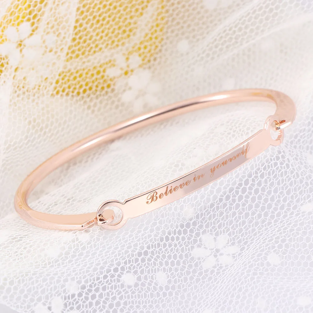 Hot Simple Design Letter Engraved Bracelet Silver Rose Gold Bracelets Bangles Punk for Women Best Gift Jewelry
Hot Simple Design Letter Engraved Bracelet Silver Rose Gold Bracelets Bangles Punk for Women Best Gift Jewelry