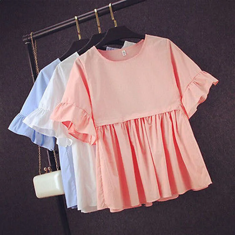 Women Short Sleeve Blouse Tops Summer Autumn Korean Style Tee Shirts Cotton Blouse Z3
Women Short Sleeve Blouse Tops Summer Autumn Korean Style Tee Shirts Cotton Blouse Z3