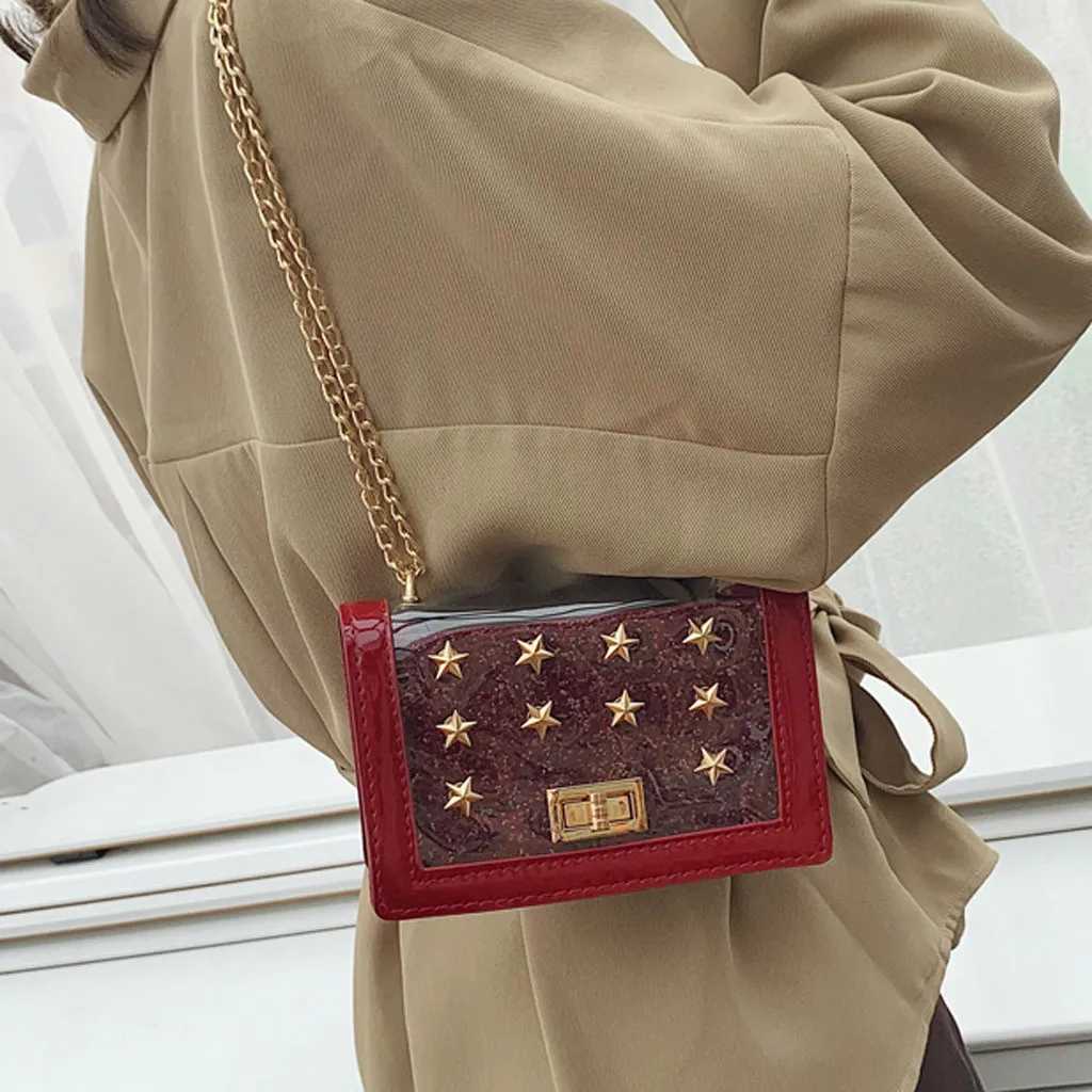 Women's fashion shoulder bag star pattern Messenger bag sequin transparent bag new elegant anti-theft bag women for travel drop
Women's fashion shoulder bag star pattern Messenger bag sequin transparent bag new elegant anti-theft bag women for travel drop