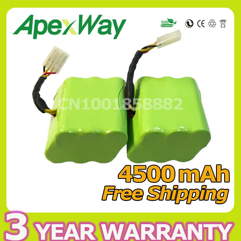 Golooloo 2PCS 4500mAh 7.2V battery pack for Neato XV-21 XV-11 XV-15 XV-14 robot robotic vacuum cleaner accessory xv battery
Golooloo 2PCS 4500mAh 7.2V battery pack for Neato XV-21 XV-11 XV-15 XV-14 robot robotic vacuum cleaner accessory xv battery