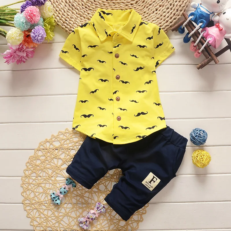 BibiCola Summer Baby Boys Clothes Suits Gentleman Style Boys Clothing Sets T- Shirt+Pants 2 Pcs Casual Sport Suits Toddler Sets 3