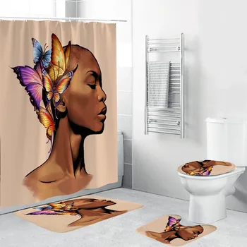 4PC/Set Be Yourself Lady Bath Set Polyester Fiber Non-Slip Lavatory Waterproof Shower Curtain Toilet Cover Mat Set Home Bathroom
4PC/Set Be Yourself Lady Bath Set Polyester Fiber Non-Slip Lavatory Waterproof Shower Curtain Toilet Cover Mat Set Home Bathroom