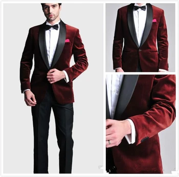 Burgundy Velvet Slim Fit 2016 Groom Tuxedos Wedding Suits Custom Made Groomsmen Best Man Prom Suits (Jacket+Pants+Bow Tie+Hanky)
Burgundy Velvet Slim Fit 2016 Groom Tuxedos Wedding Suits Custom Made Groomsmen Best Man Prom Suits (Jacket+Pants+Bow Tie+Hanky)