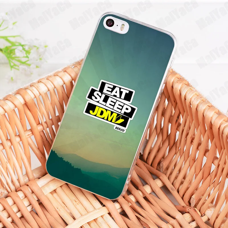 С имитацией наклеек с надписями "Bomb" "Eat Sleep JDM" Прозрачный чехол для iphone 11 12