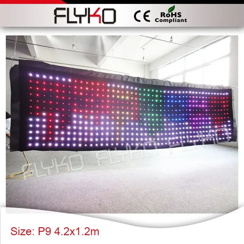 Vivid video display function 4.2x1.2m P9 high grade materials free shipping led drape
Vivid video display function 4.2x1.2m P9 high grade materials free shipping led drape