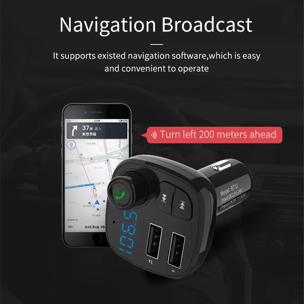 Wireless In-Car Bluetooth FM Transmitter Dual USB Car Charger AUX Input TF Card mobile phone charger quick charge #0426
Wireless In-Car Bluetooth FM Transmitter Dual USB Car Charger AUX Input TF Card mobile phone charger quick charge #0426