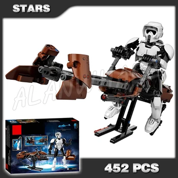 452pcs New Space Wars Return Jedi Scout Trooper & Speeder Bike Model Building Blocks Toy Sets Bricks Compatible with Lago
452pcs New Space Wars Return Jedi Scout Trooper & Speeder Bike Model Building Blocks Toy Sets Bricks Compatible with Lago
