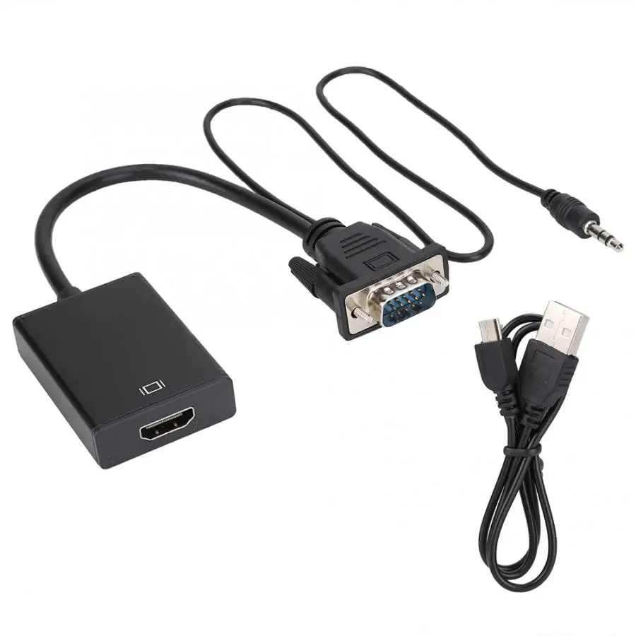 VGA to HDMI Converter Cable With Audio For Projector PC HDTV 1080P HDMI Converter
VGA to HDMI Converter Cable With Audio For Projector PC HDTV 1080P HDMI Converter