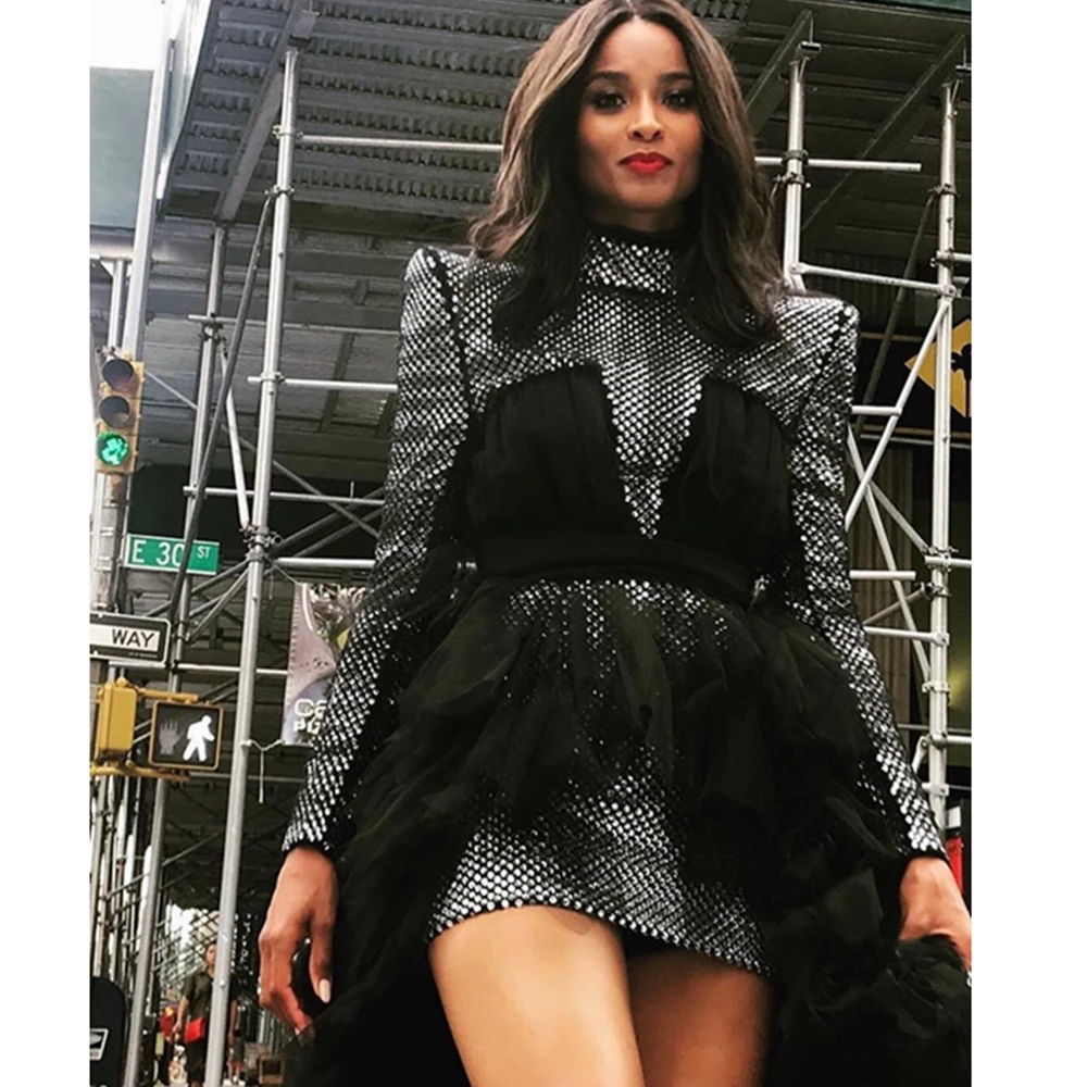 Newest Fashion Black Mesh Patchwork Women 2018 Sexy Mini Bodycon Turleneck Luxury Celebrity Formal Dress Sashes Vestidos
Newest Fashion Black Mesh Patchwork Women 2018 Sexy Mini Bodycon Turleneck Luxury Celebrity Formal Dress Sashes Vestidos