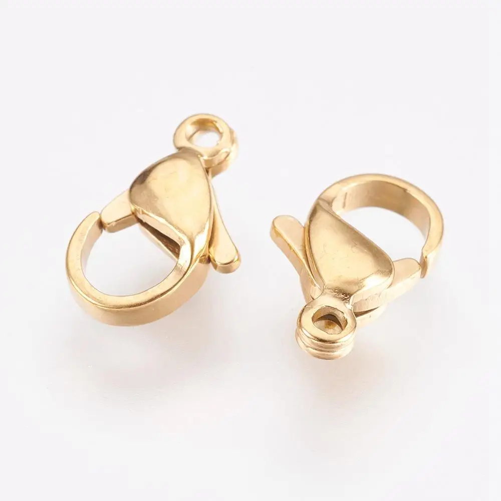 Golden Color 304 Stainless Steel Lobster Claw Clasps for Necklace Bracelet Jewelry Making Findings
Golden Color 304 Stainless Steel Lobster Claw Clasps for Necklace Bracelet Jewelry Making Findings